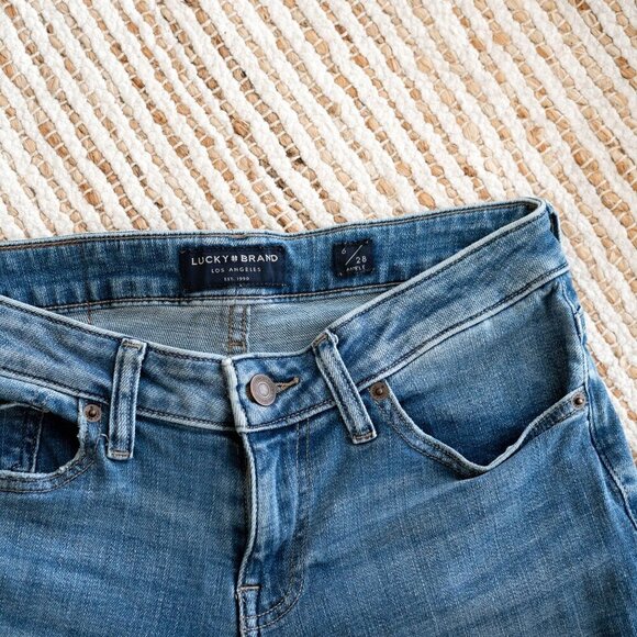 LUCKY BRAND LOLITA JEANS SZ 6 28 BLUE DENIM SKINNY CROPPED TAPERED - Picture 5 of 13